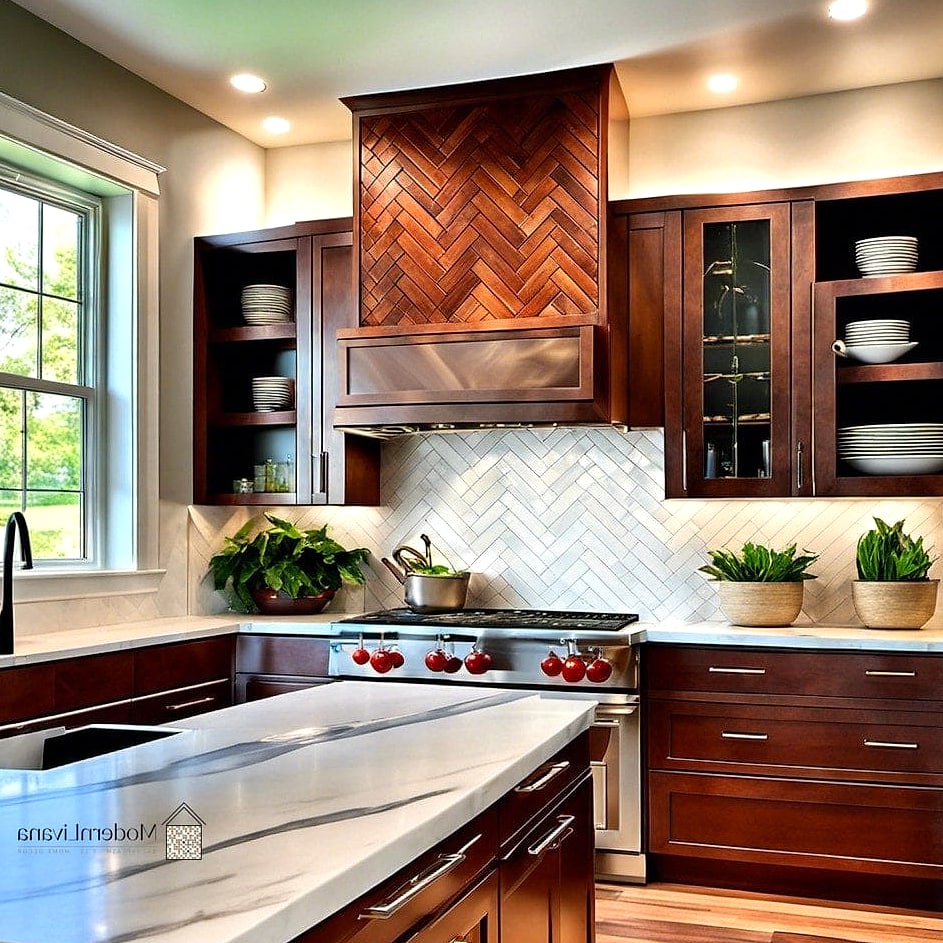 Herringbone Pattern in Neutral Tile