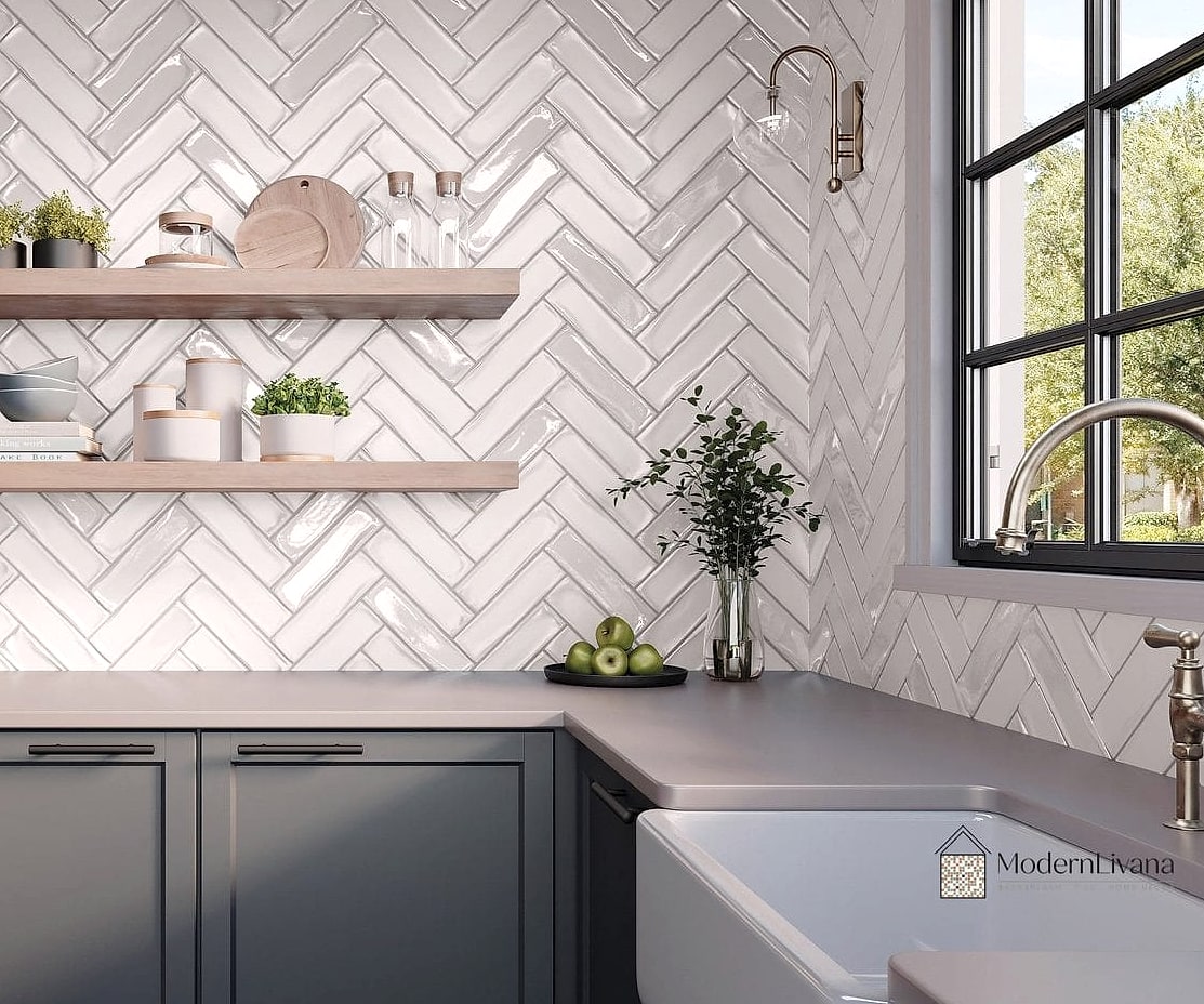 Herringbone Pattern in a Single Neutral Color