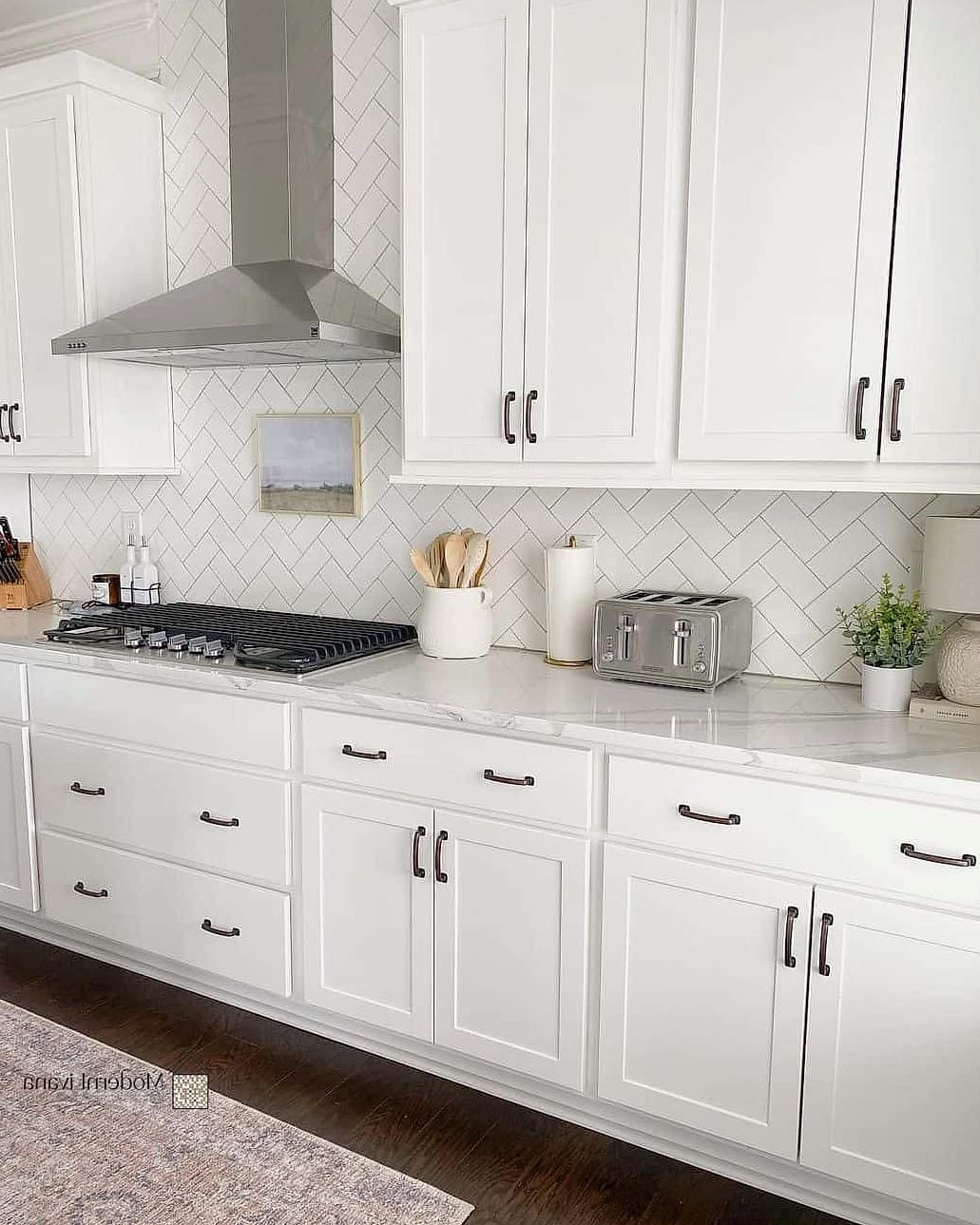 Herringbone Tile Backsplash