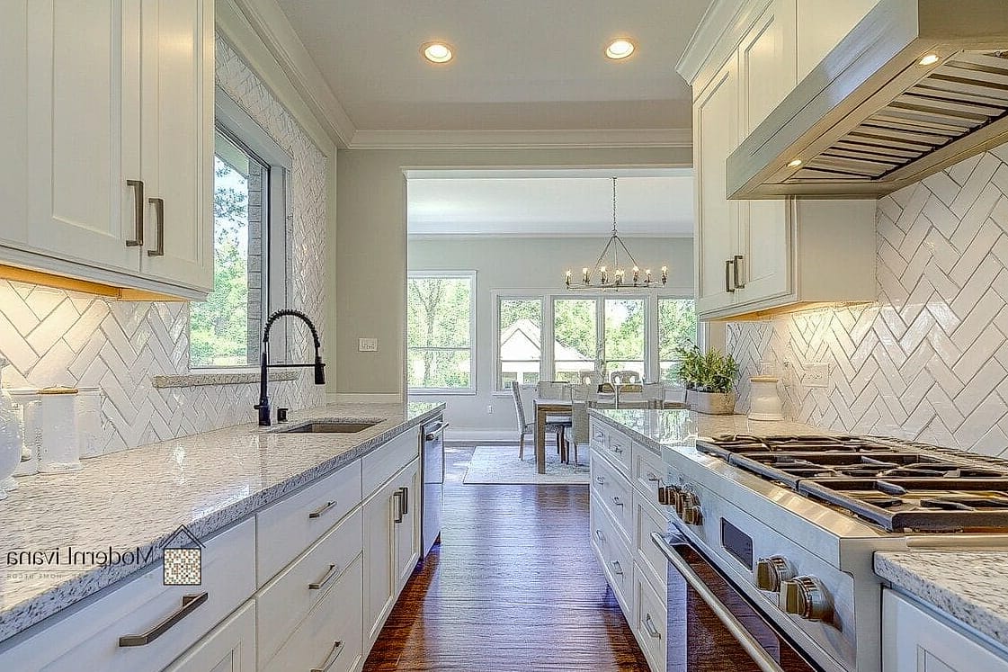 Herringbone Tile Backsplash
