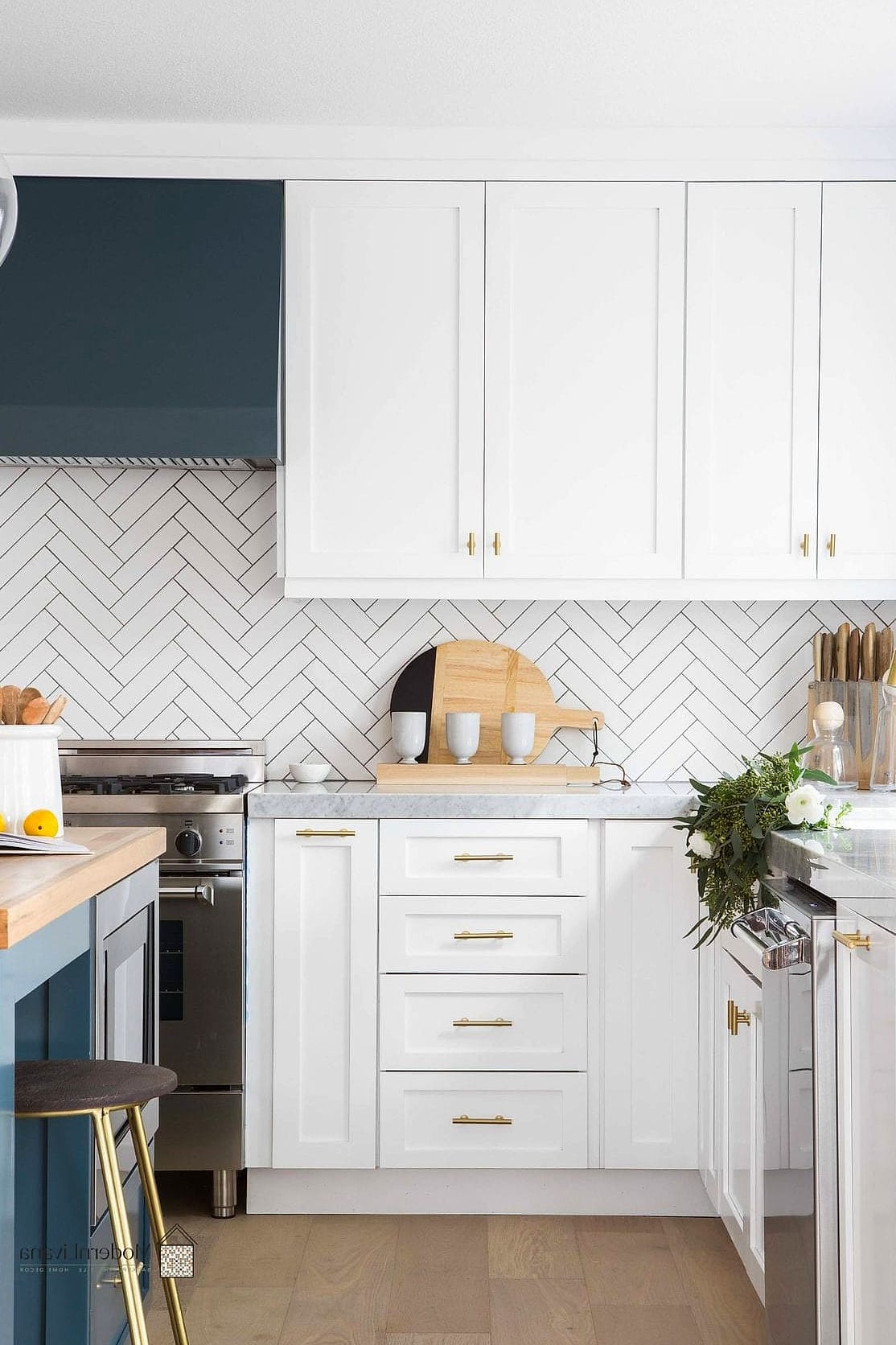 Herringbone Tile Backsplash