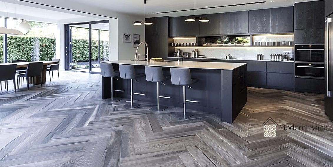 22 Modern Kitchen Ideas Worth Bookmarking Before You Renovate 11 Herringbone Tile Floors