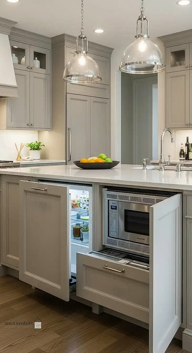 26 Kitchen Island Ideas You'll Want to Save Right Now 20 Hidden Appliance Garage