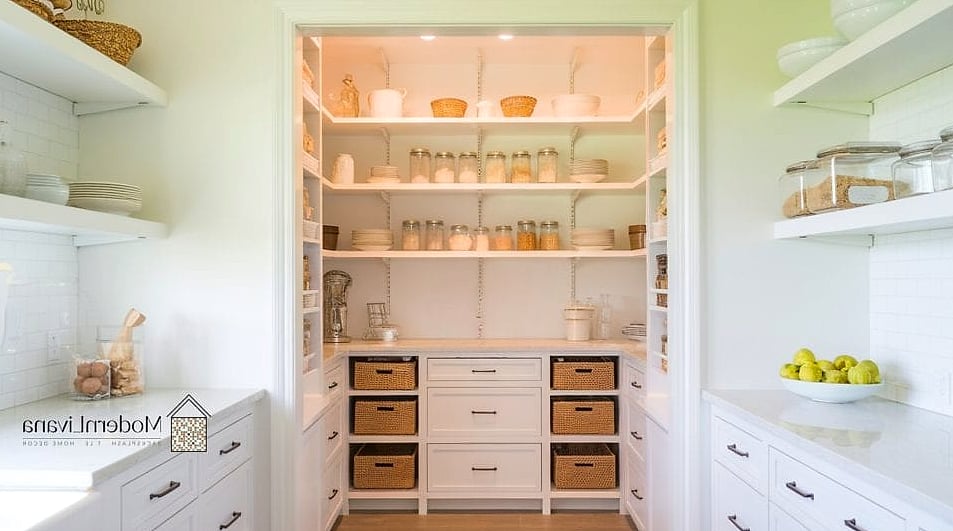 A Hidden Pantry Behind a Bookcase Door