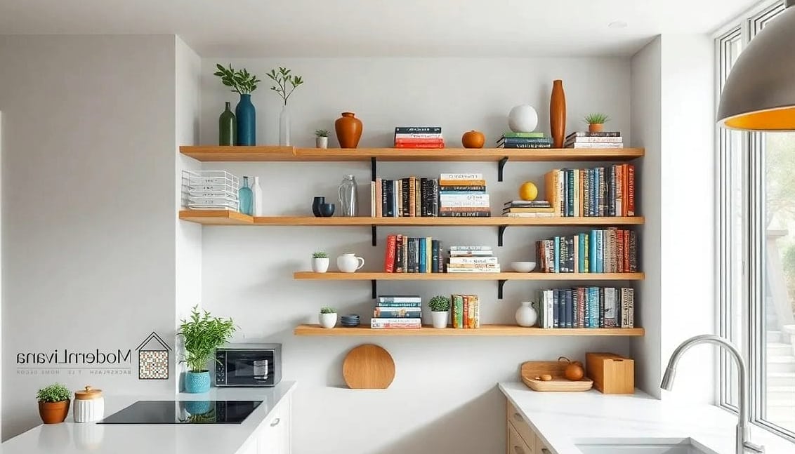 Install Floating Shelves Instead of Upper Cabinets