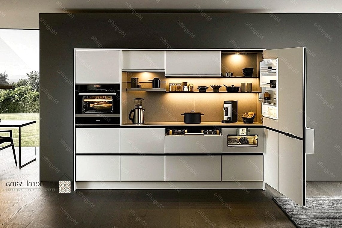27 Minimalist Kitchen Ideas You Haven't Seen Before 4 Integrated Appliances Behind Cabinet Panels