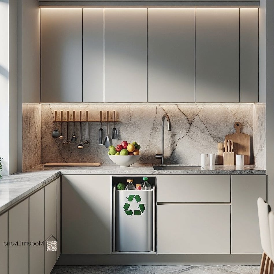 22 Modern Kitchen Ideas Worth Bookmarking Before You Renovate 16 Integrated Recycling and Compost Drawers
