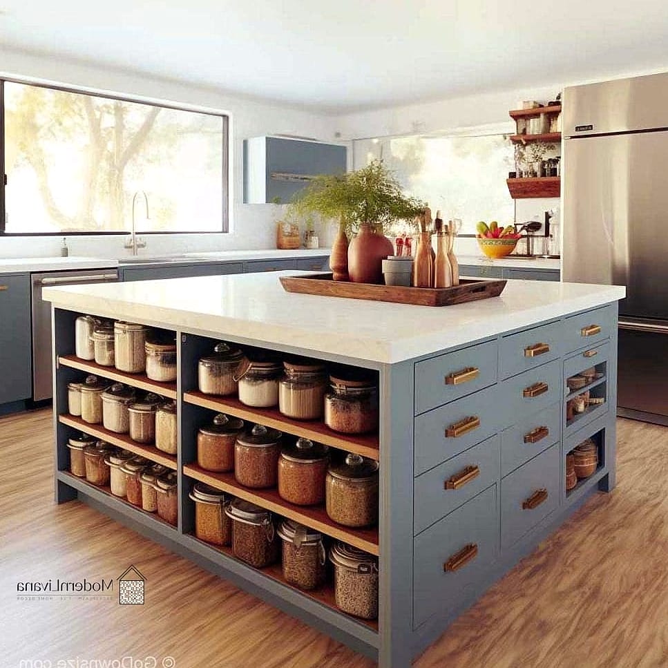 A Kitchen Island with Built-In Storage