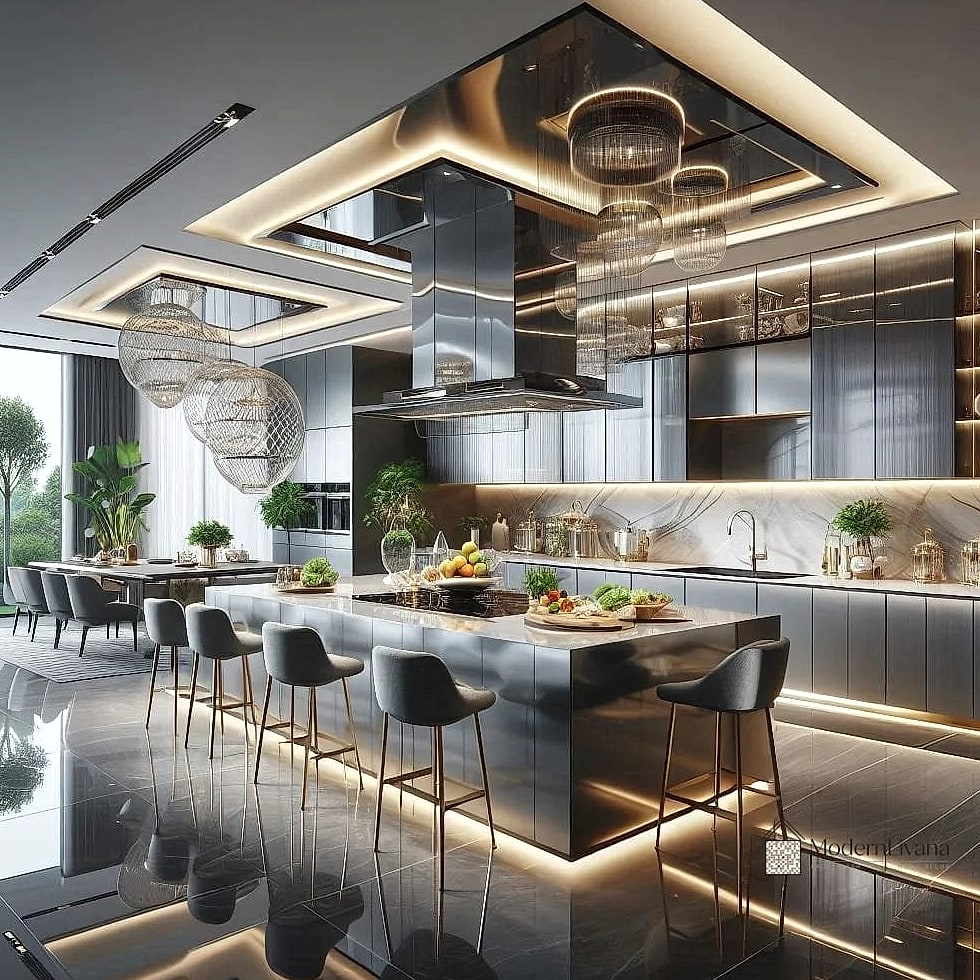 22 Luxury Modern Kitchen Ideas That Prove This Trend Is Here to Stay 14 Layered, Architectural Lighting