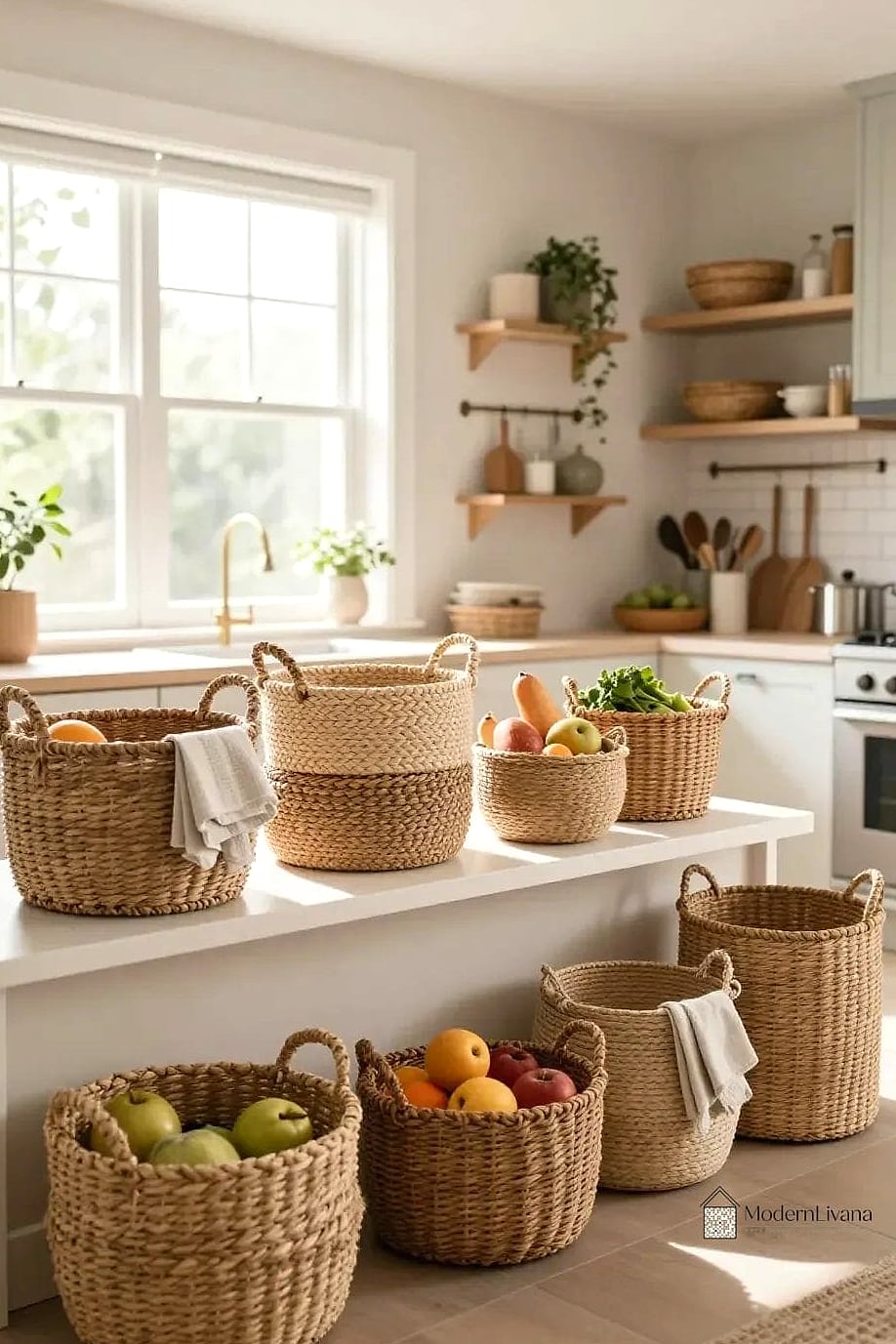 Layer in Textured Woven Baskets