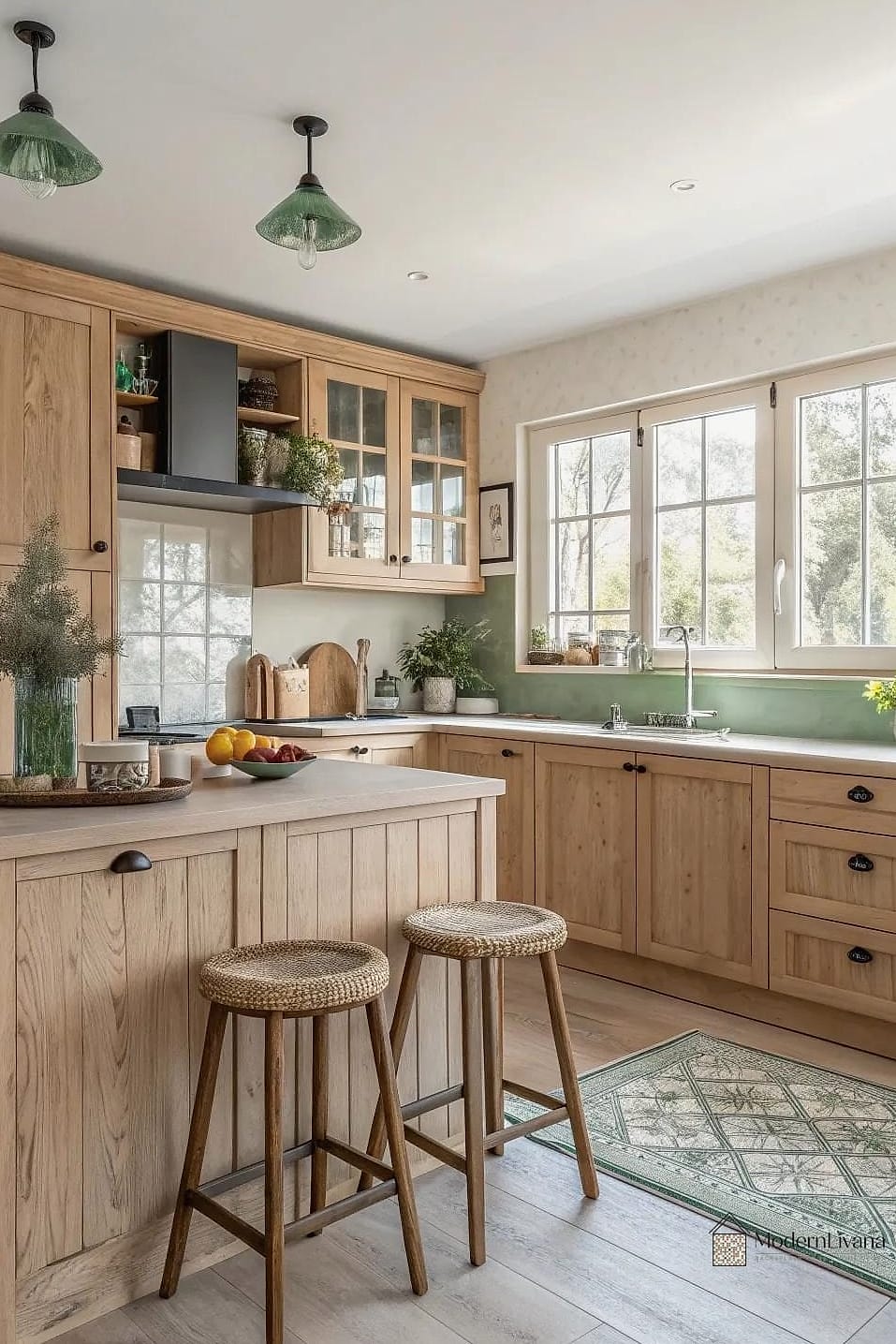 27 Light Wood Kitchen Ideas Worth Bookmarking Before You Renovate 28 Light Wood Kitchen with Vintage-Inspired Fixtures