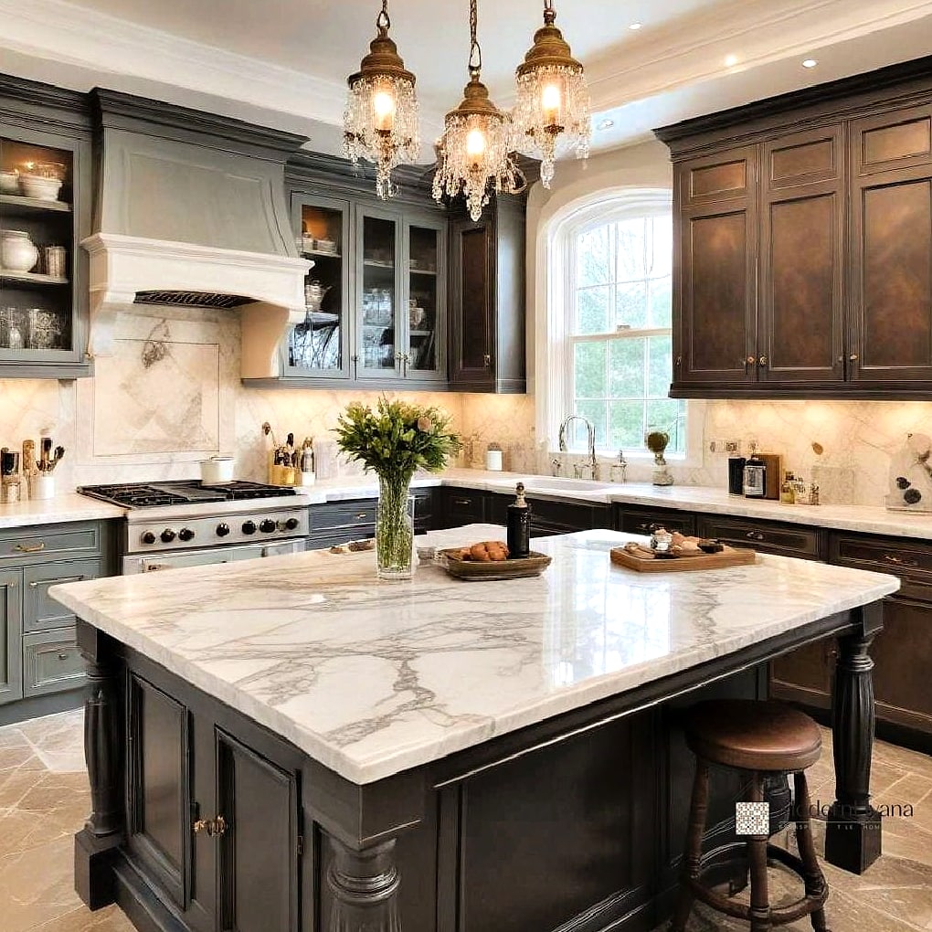Marble Countertops with Veining