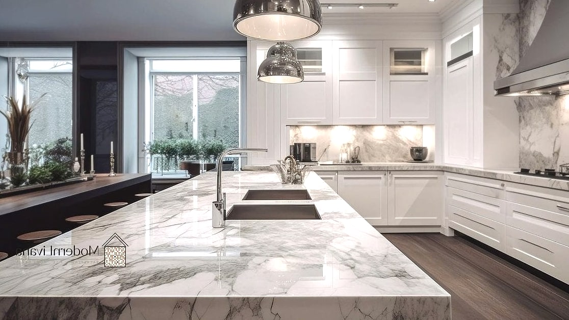 Marble Countertops with a Honed Finish