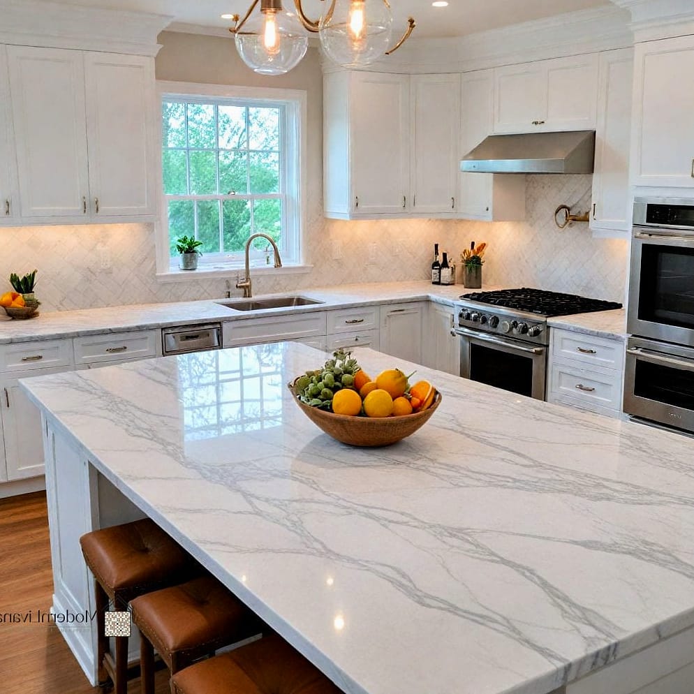24 White Kitchen Ideas That Are Stylish and Practical 4 Marble Countertops for Classic Elegance