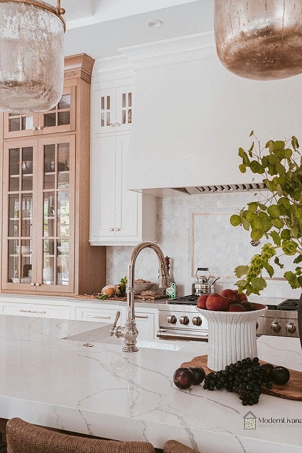 Marble Inset Cutting Board Area