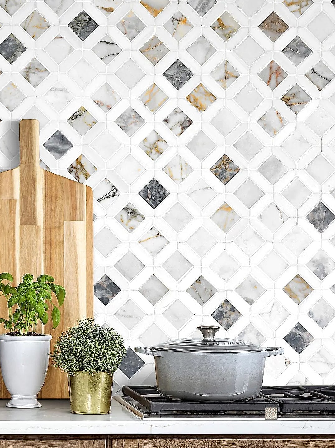 Marble Mosaic Basketweave