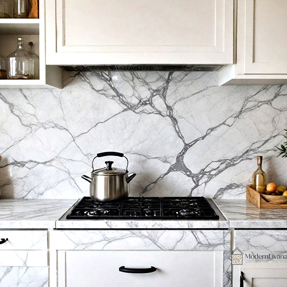 Marble Slab Backsplash