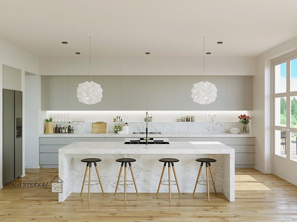 Matching Countertop and Backsplash Material