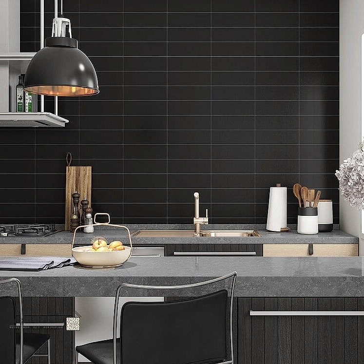 Matte Black Large-Format Tile