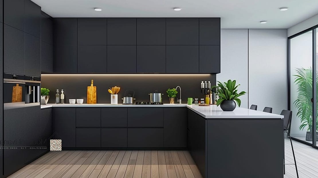 22 Kitchen Cabinet Ideas That Will Transform Your Space 7 Matte Black Cabinets for Bold Contrast