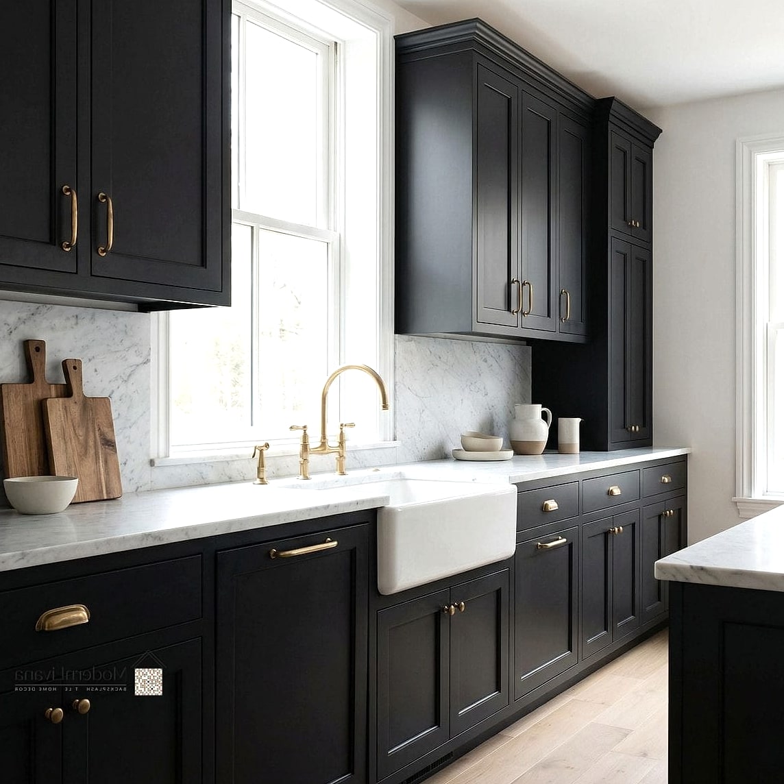 Matte Black Bar Pulls for a Monochrome Look