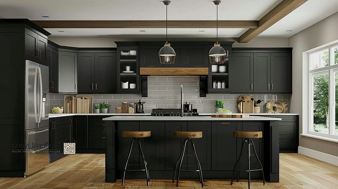 Matte Black Shaker Cabinets