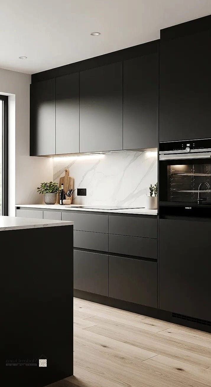 30 Kitchen Cabinet Ideas That Are Absolutely Worth It 7 Matte Black Cabinets for Drama