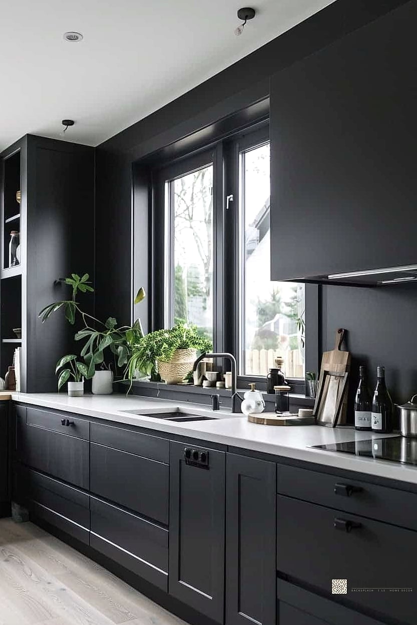 Matte Black Faucet as a Focal Point
