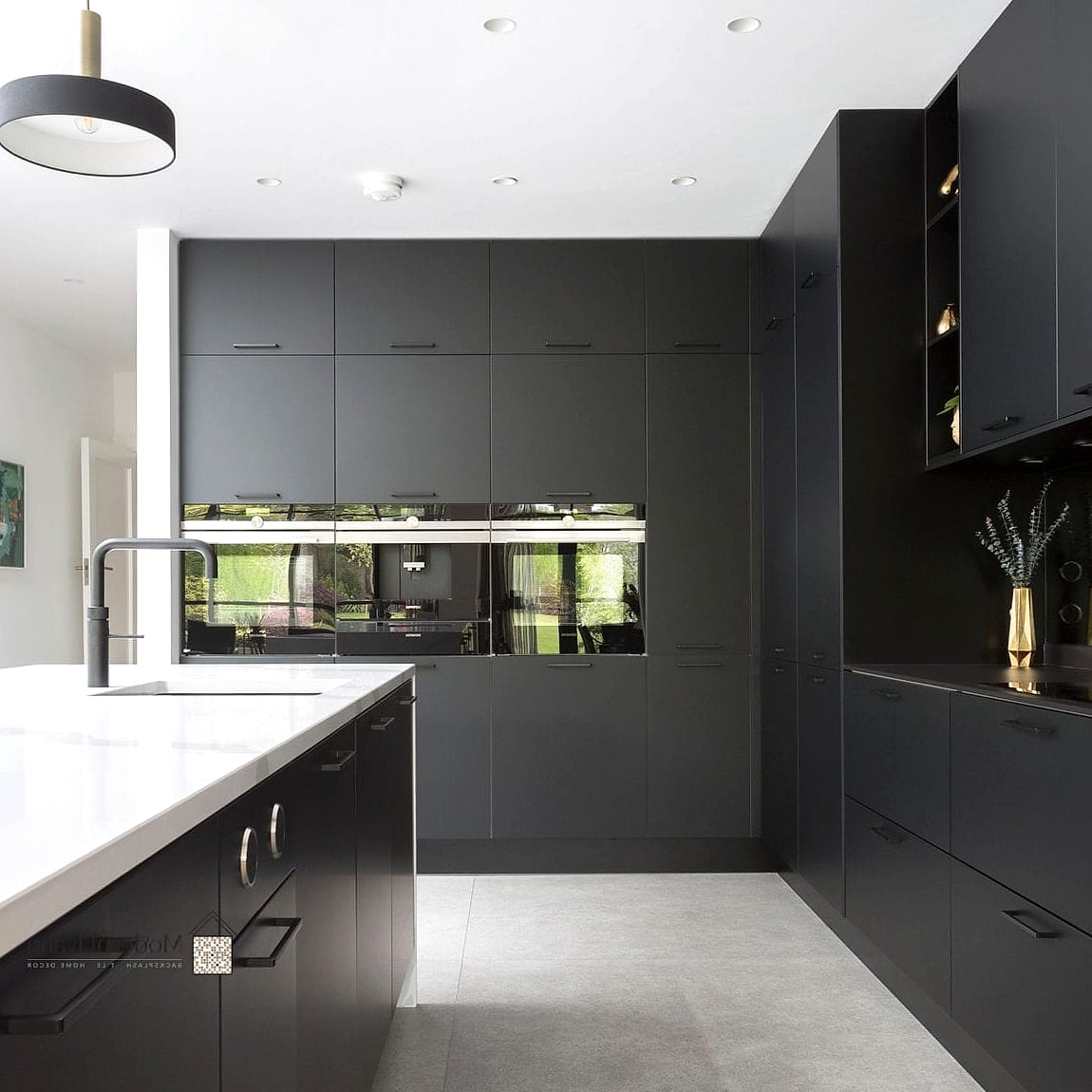 Matte Black Fixtures and Faucet