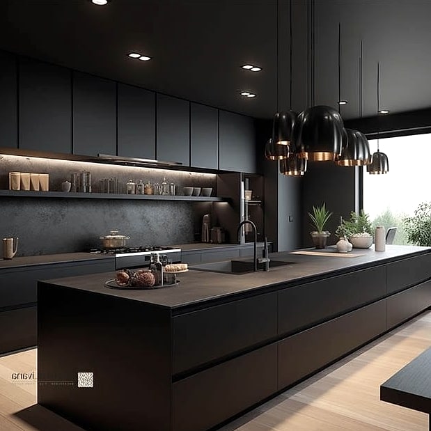 22 Luxury Modern Kitchen Ideas That Prove This Trend Is Here to Stay 3 Matte Black Cabinetry