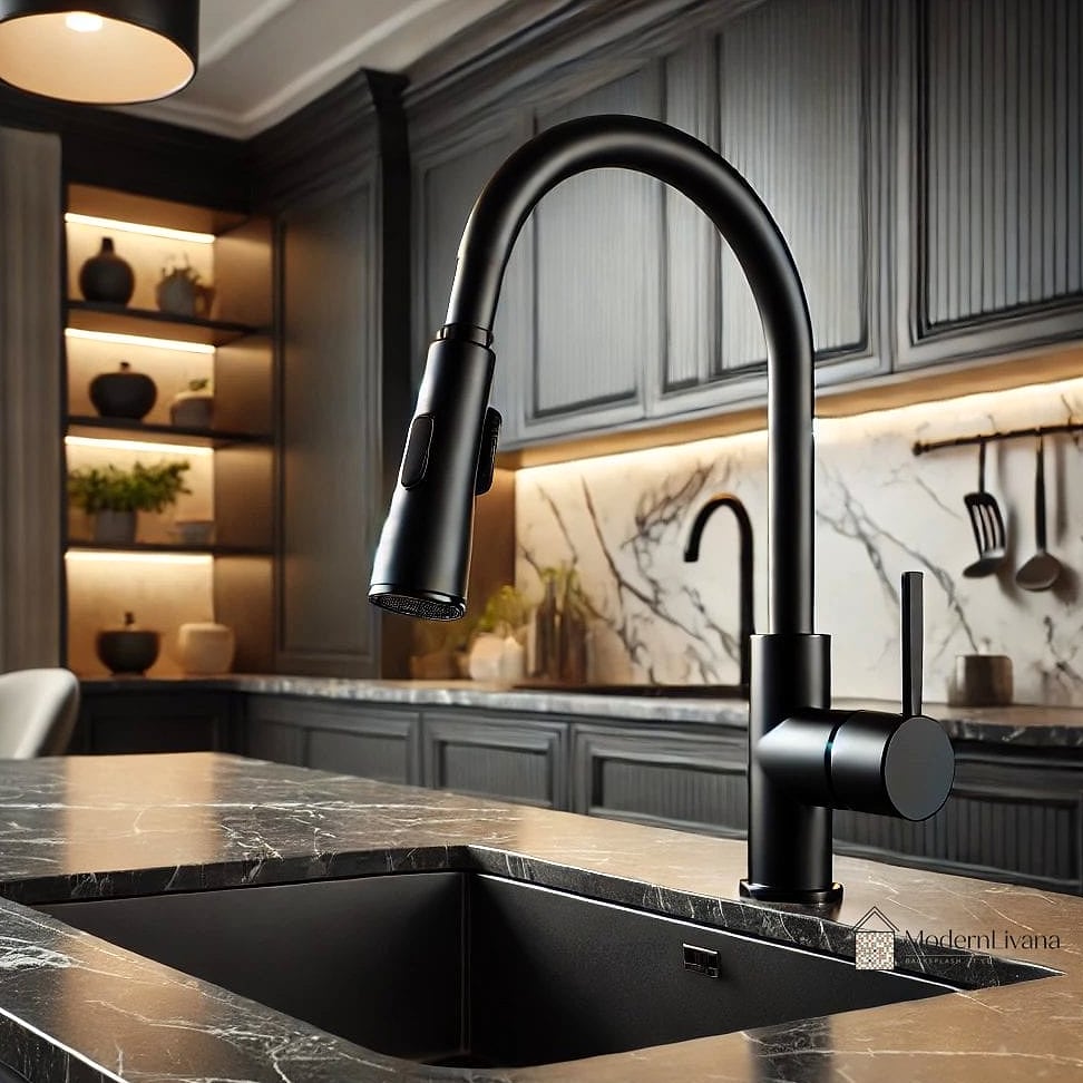30 Black Kitchen Ideas You'll Want to Save Right Now 9 Matte Black Fixtures and Hardware