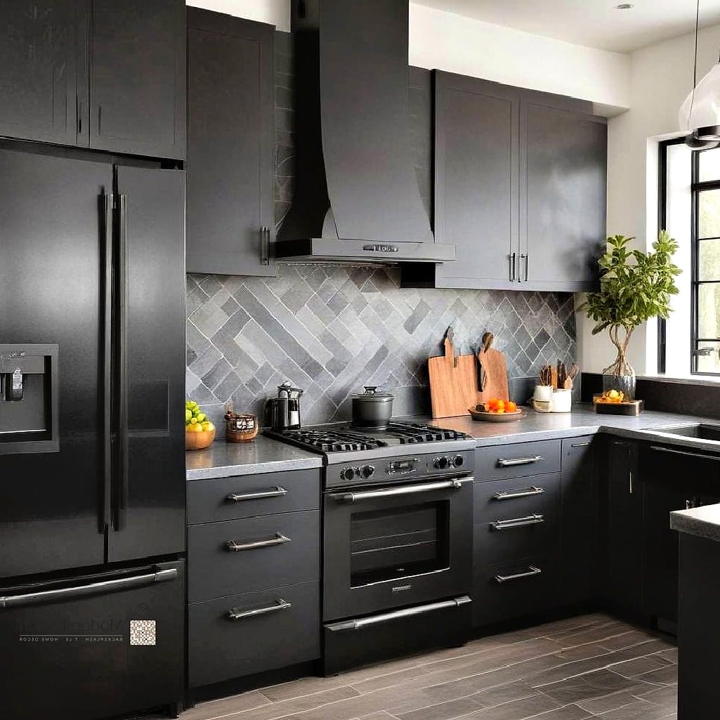 26 Kitchen with Stainless Steel Appliances Cool Ideas You Haven't Seen Before 14 Matte Black Range Hood