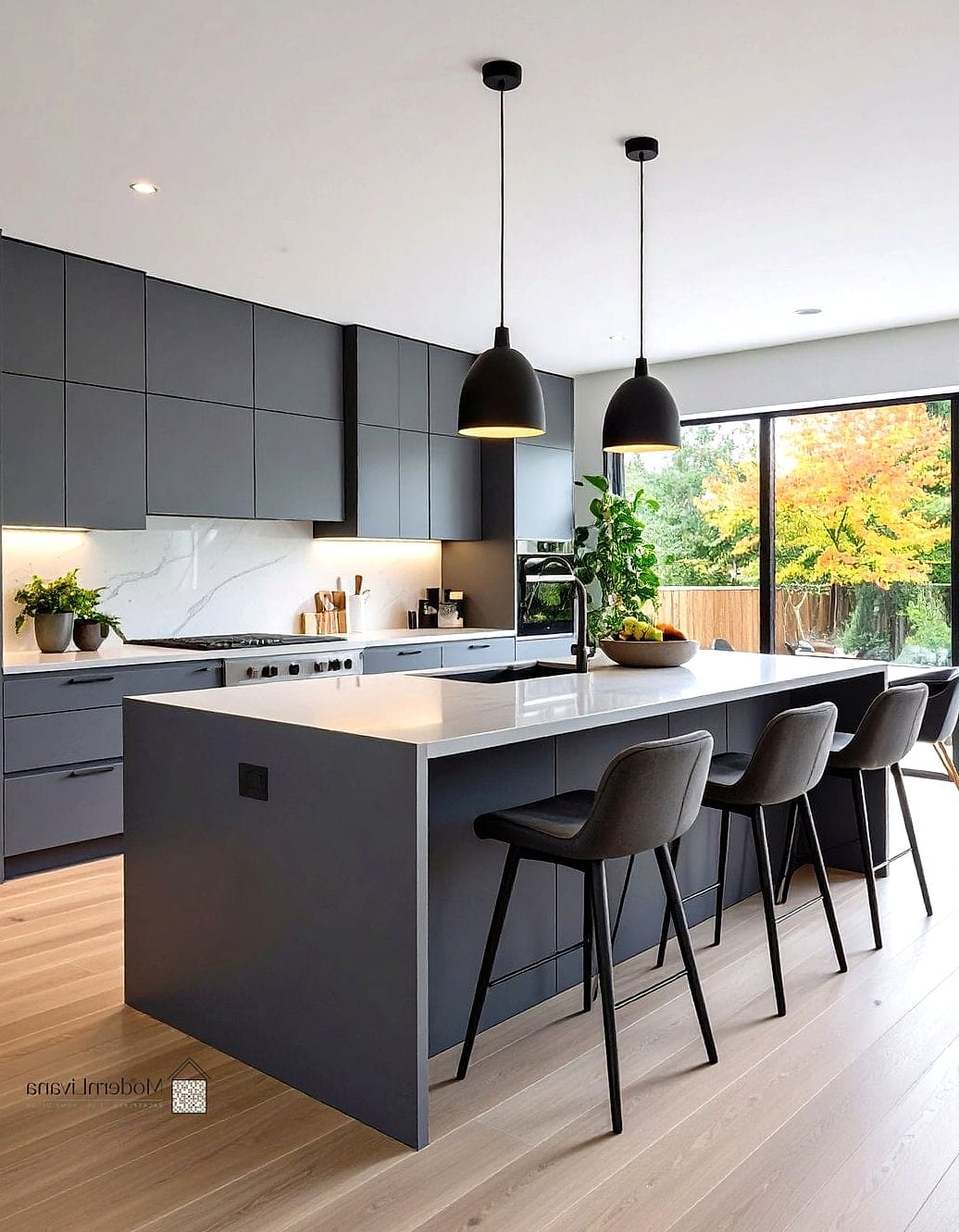 Matte Gray Cabinets
