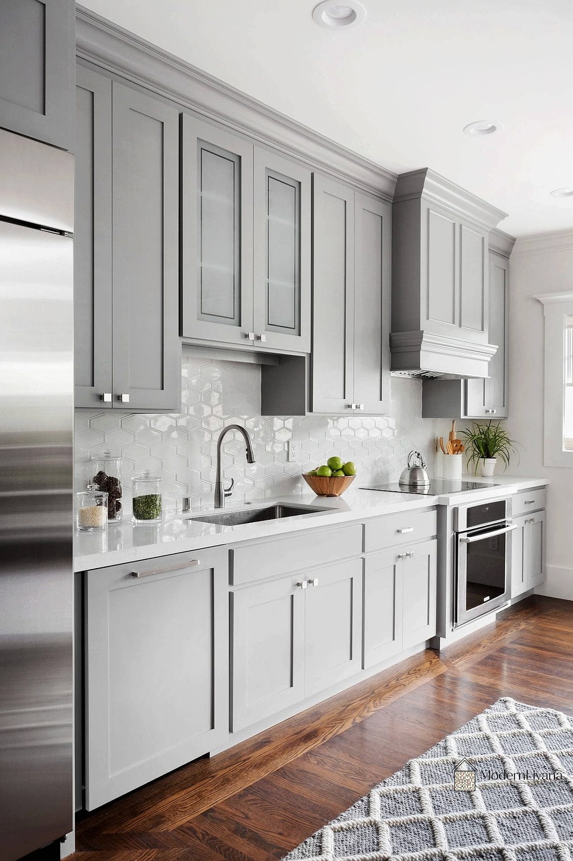 Matte Gray Cabinets for a Modern Look