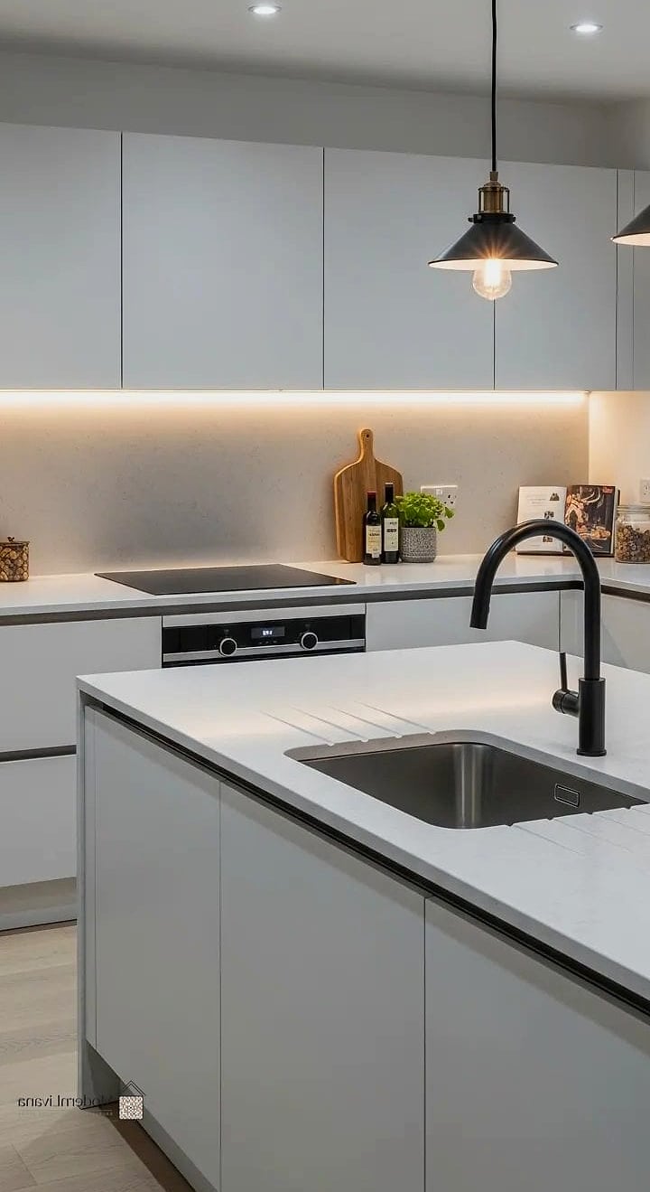 Matte White Cabinets for a Modern Edge