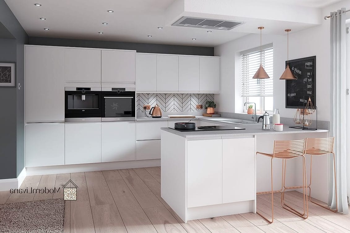 24 White Kitchen Ideas That Are Stylish and Practical 6 Matte White Cabinets for Softness