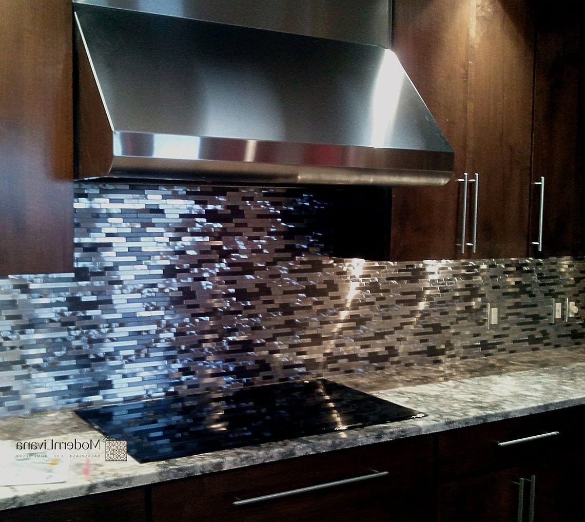 27 Metal Kitchen Ideas to Inspire Your Next Renovation 26 Metal Tile Backsplash with Herringbone Pattern