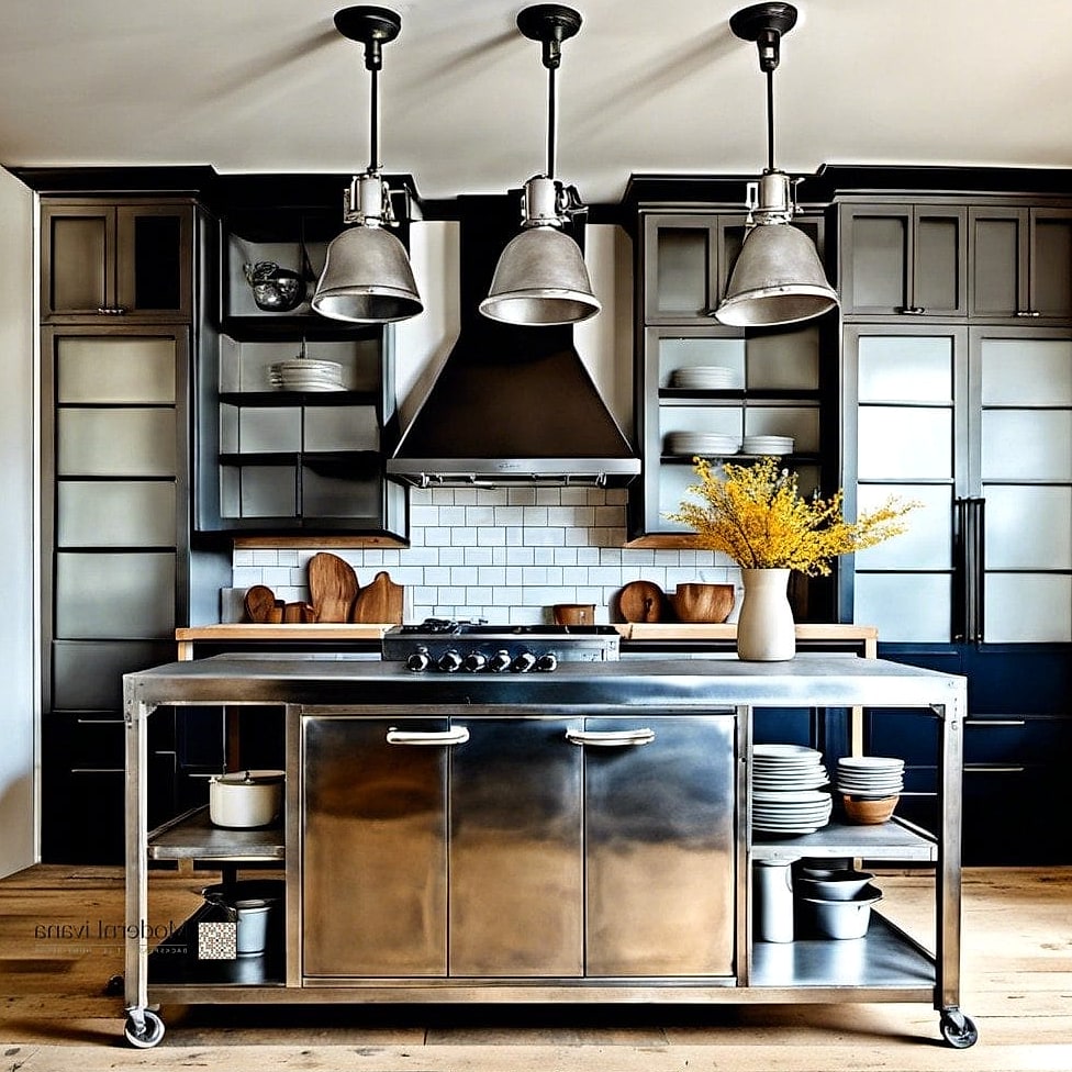 27 Metal Kitchen Ideas to Inspire Your Next Renovation 22 Metal Trim on Kitchen Islands