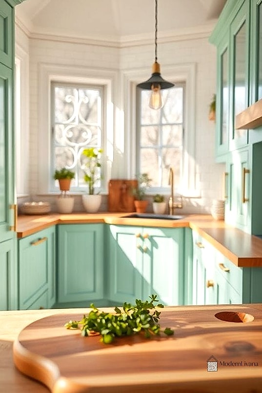 29 Colorful Kitchen Ideas That Look Expensive But Aren't 12 Mint Green Vintage-Style Refrigerator