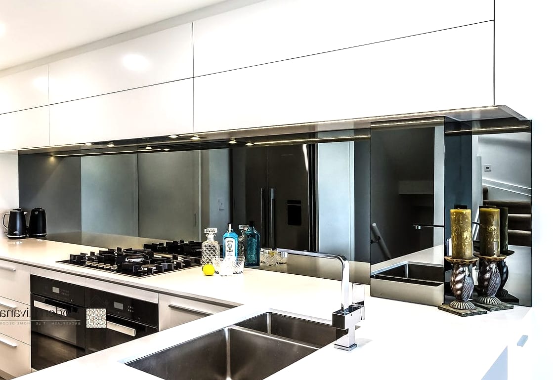 23 Very Small Kitchen Ideas to Show Your Contractor 13 Mirrored or Glass Backsplash