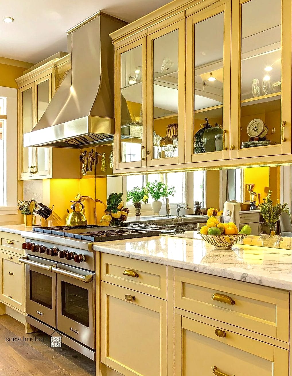 Mirrored or Metallic Backsplash