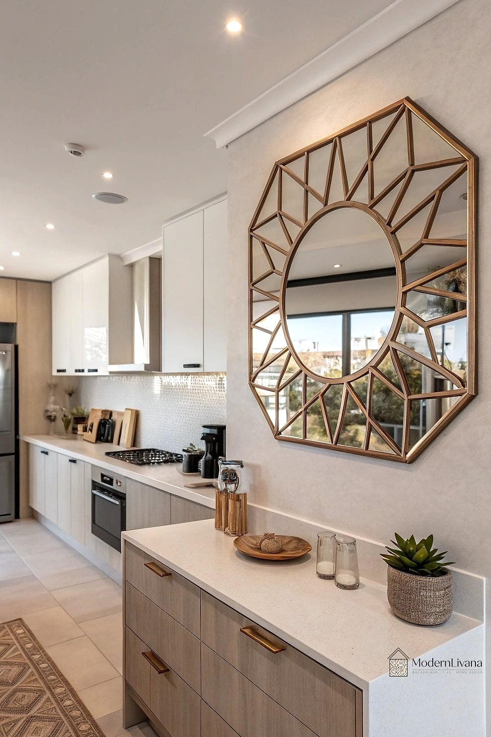 Mirrored or Reflective Backsplash