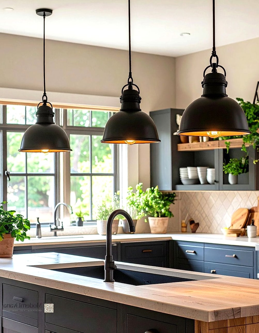 Mismatched Rustic Lighting Fixtures