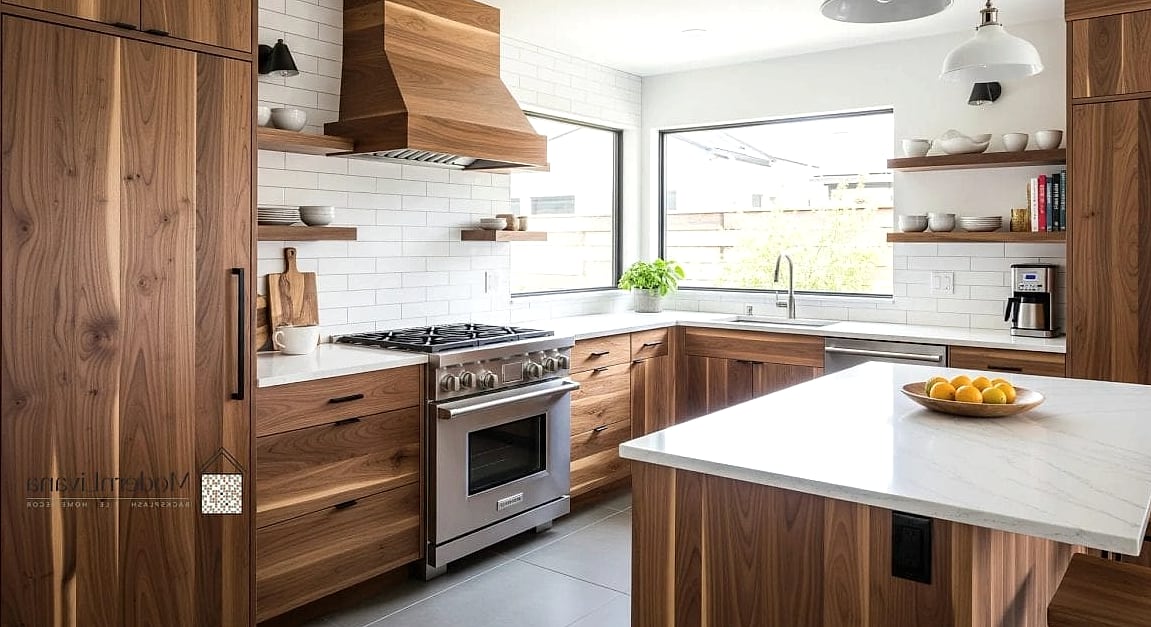 25 Flat Panel Kitchen Ideas That Will Transform Your Space 24 Mixed Material Flat Panel Kitchen