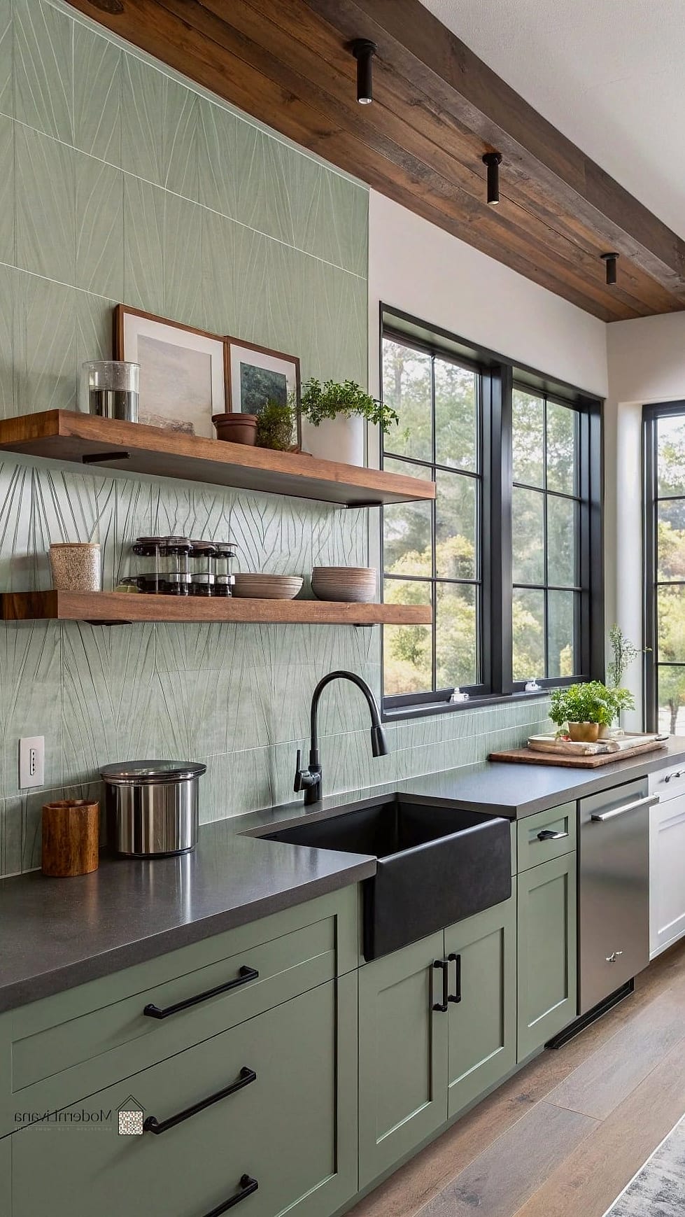 Mixed Metal and Tile Combination