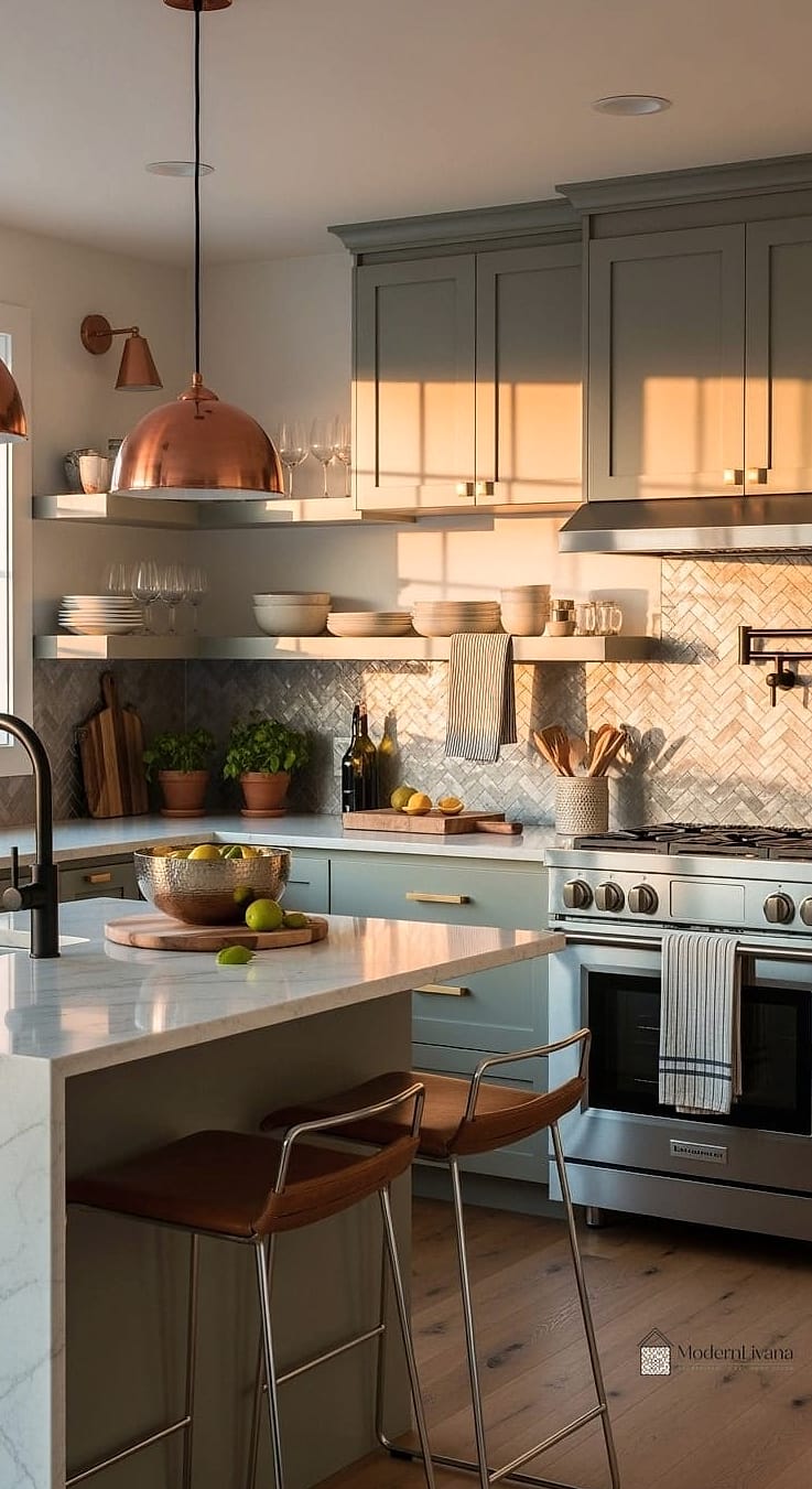 28 Galley Kitchen Ideas Worth Bookmarking Before You Renovate 19 Mixed Metal Hardware