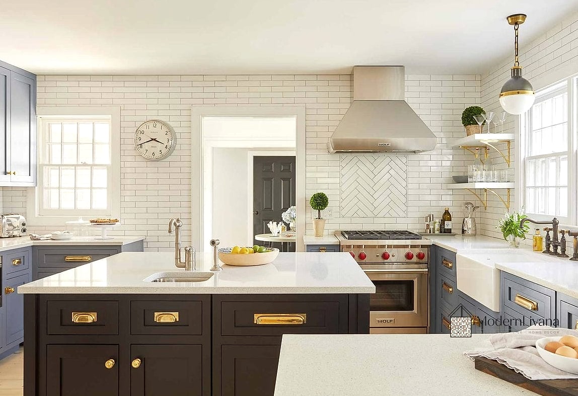 Mix Metals with Brushed Brass Hardware