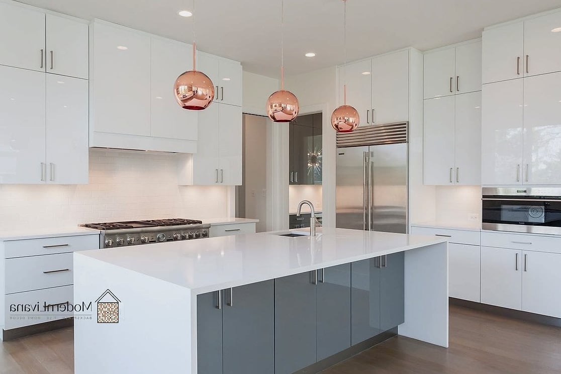 Modern Slab Front White Cabinets