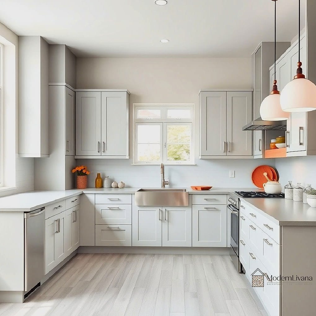 Monochromatic Light Gray Kitchen