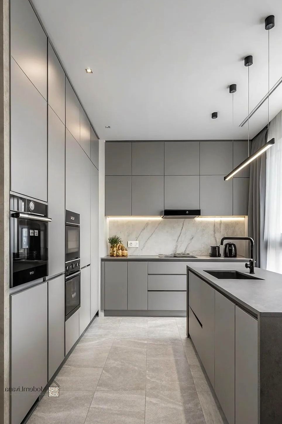 14 Minimalist Kitchen Ideas You Haven't Seen Before 2 Monochrome Cabinets in an Unexpected Color
